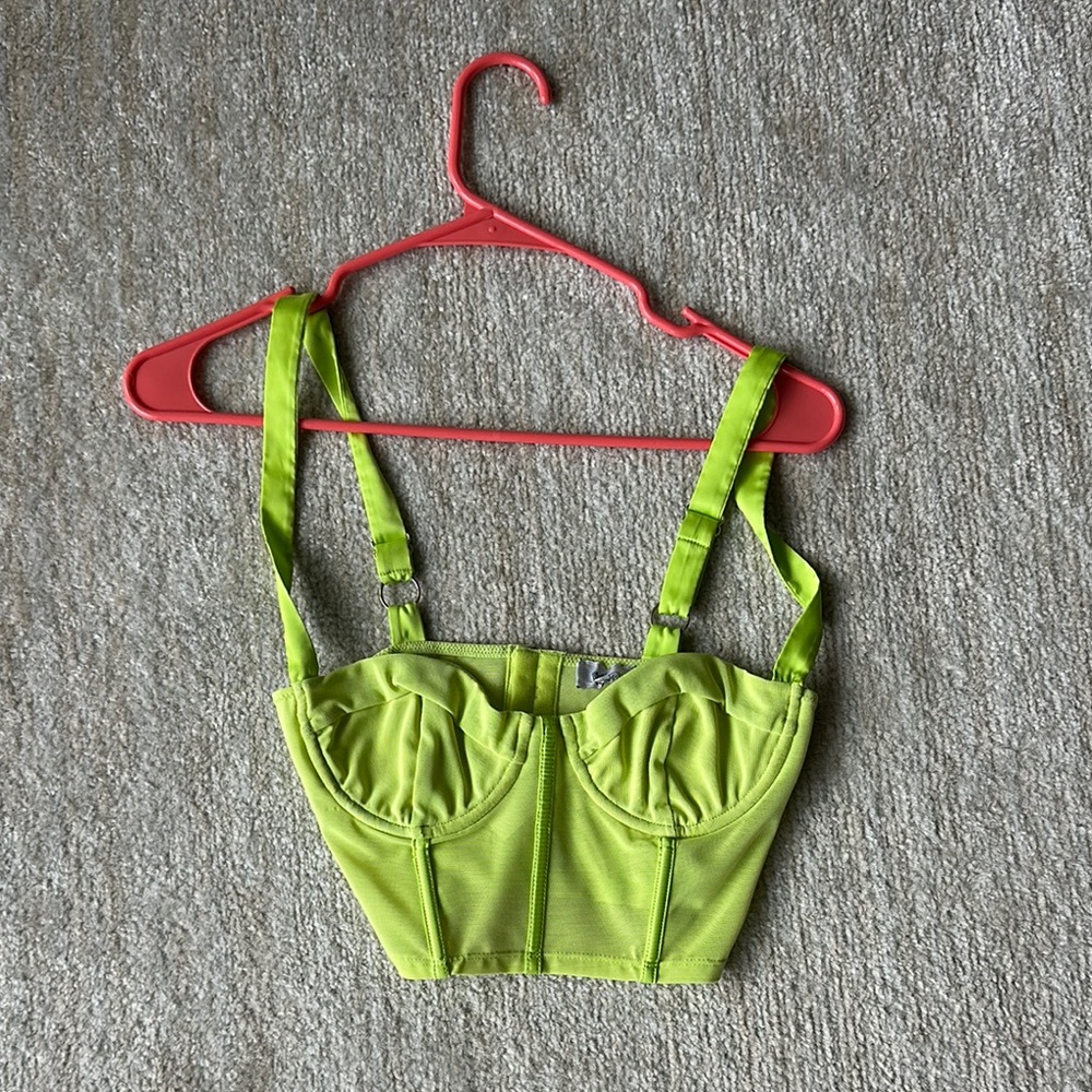 Oh Polly Green Bustier Crop Top